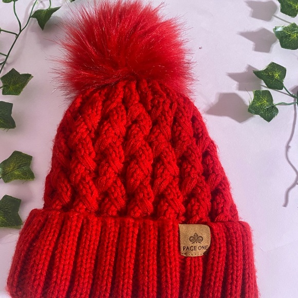 PAGE  Winter Ribbed Beanie Crossed Cap Chunky Cable Knit Pompom Soft Warm Hat - Picture 6 of 10